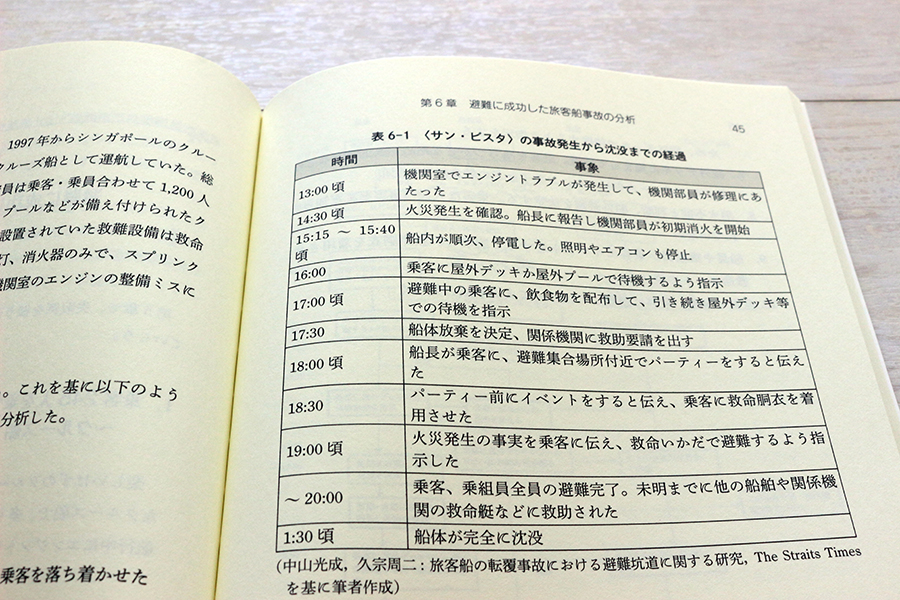 成功事例から学ぶ旅客船での避難行動 書影